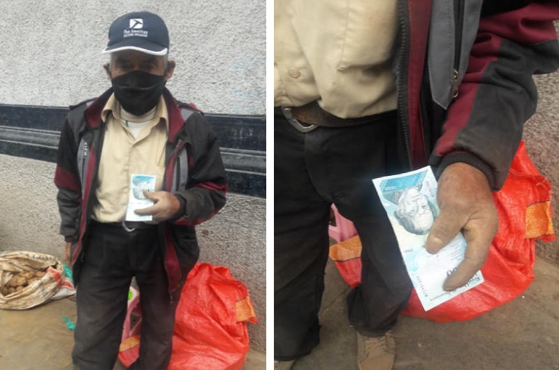 Huánuco: Ambulante de la tercera edad es estafado con un billete extranjero