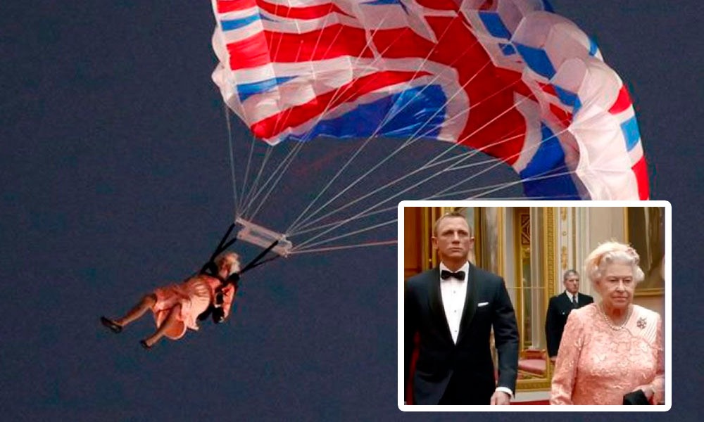 Reina Isabel II y la vez que ‘saltó en paracaídas’ con James Bond en los JJ.OO. de Londres